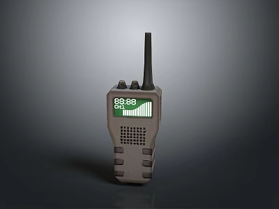 Portable Handheld Walkie Talkie Electronic Device With Digital Display And Antenna 3d model