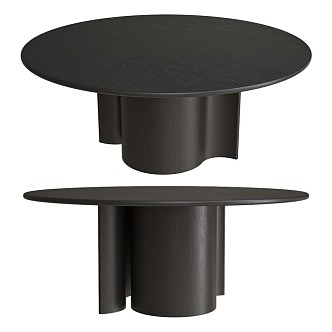 Virginia black solid wood dining table 3d model