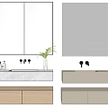Modern Bathroom Vanity Design With Stone Countertop Black Mirror And Cabinets