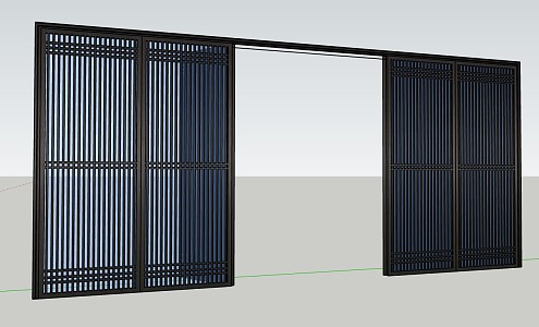 New Chinese Folding Door 3d model