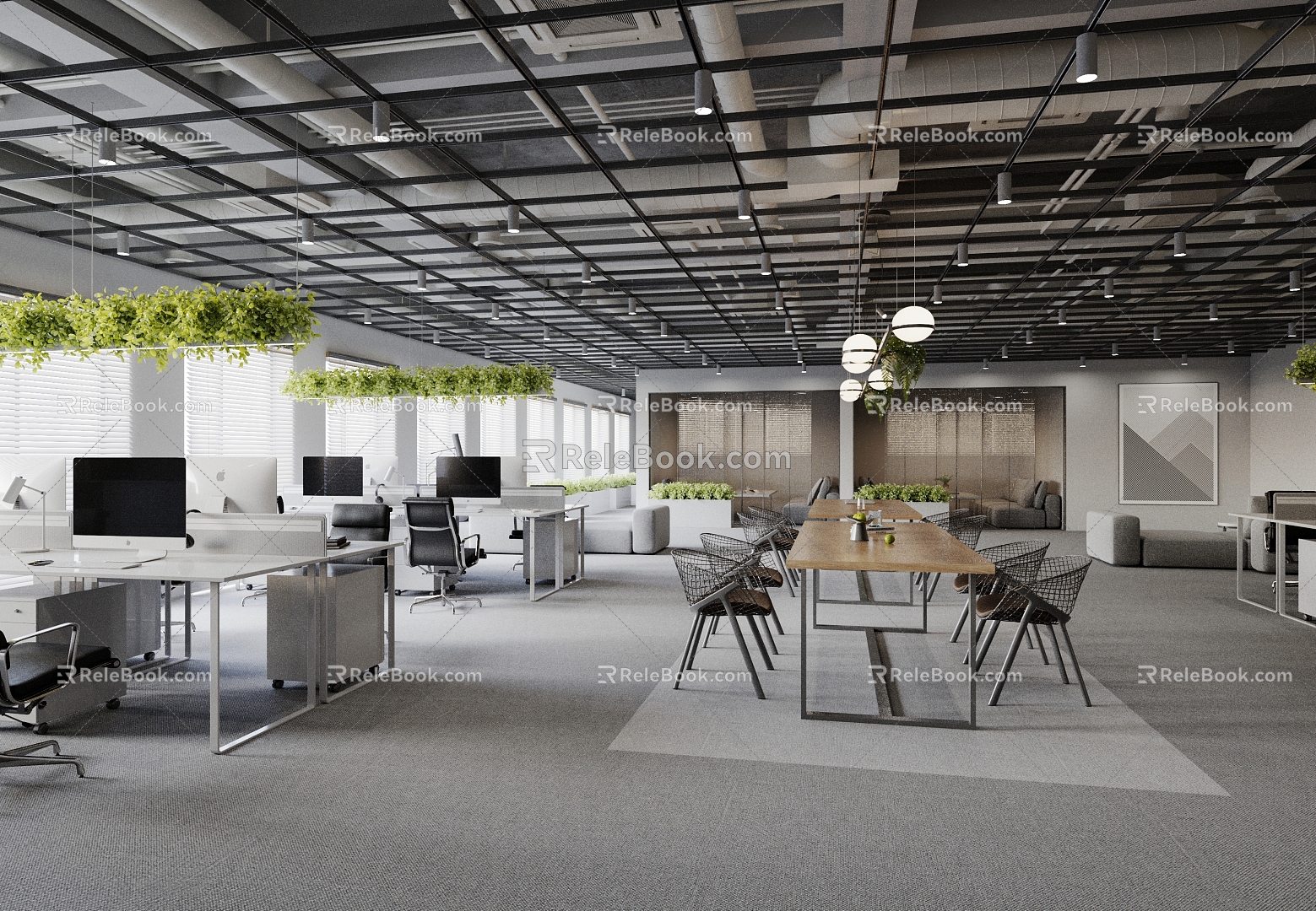 Office in public area 3d model