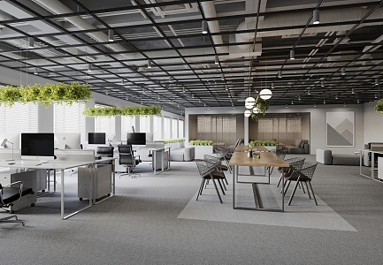 Office in public area 3d model