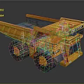Yellow Caterpillar Heavy Duty Dump Truck Utility Vehicle With Large Tires For Mining Haulage