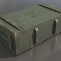 Vintage Green Military Weapon Storage Box With Worn Surface And Identification Marks For Arms Storage
