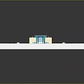Cartoon Architecture Plan Scene With Green Lawn Areas Gray Road Layout And White Buildings