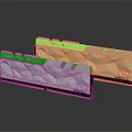 RAM Modules Featuring Silver Purple Gold Red Accents Diamond Cut Design On Black Reflective Surface