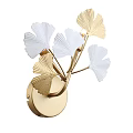 Elegant Modern Ginkgo Leaf Design Wall Lamp with White and Gold Leaves