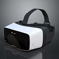 VR ONE Virtual Reality Headset White Black Design With Adjustable Head Strap For Immersive Experience 3d model