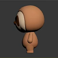 Cute Orange Sloth 3D Model Game And Movie Character With Round Body And Big Eyes