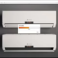 Two White Midea Wall Mounted Air Conditioners With Temperature