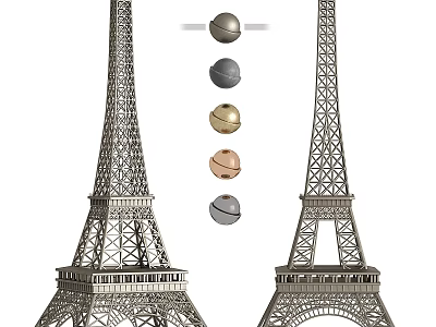 Eiffel Tower Themed Wall Decor with Metallic Decorative Balls for Home Decoration 3d model