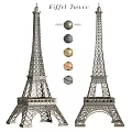 Eiffel Tower Themed Wall Decor with Metallic Decorative Balls for Home Decoration
