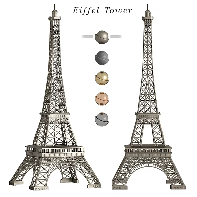 Eiffel Tower Themed Wall Decor with Metallic Decorative Balls for Home Decoration 3d model