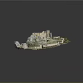 Ancient Castle Structure On Hilltop With Stone Walls And Lush Green Landscape