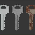Modern Key Door Key Golden Key 3d model