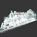 Detailed Vintage Subway Train Model on Rail Tracks with Classic Design