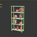 White Multi Tier Storage Shelf with Books Vases Frames Clock and Decorative Items