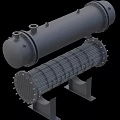 Industrial Horizontal Pressure Vessel With Metal Shell Flanges And Support Legs