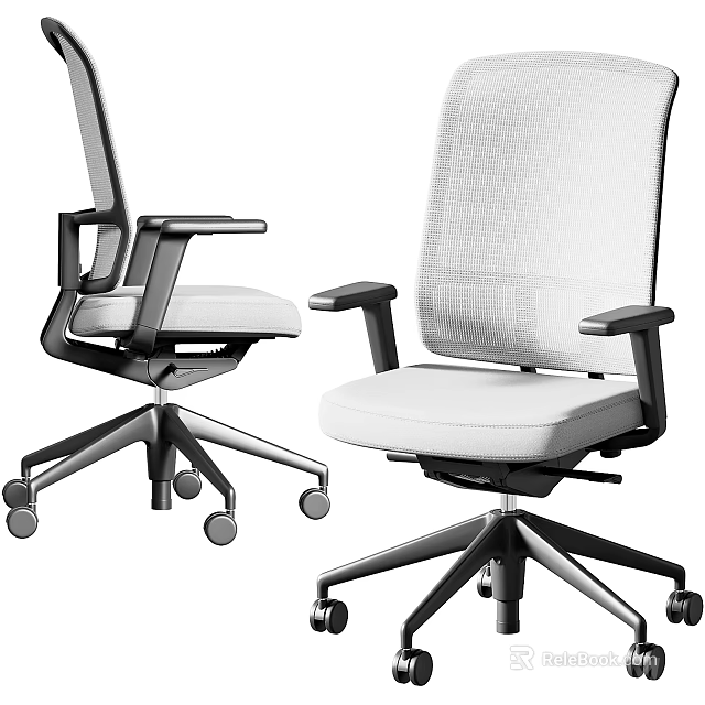 Ergonomic Modern Office Chair With Mesh Back Adjustable Armrests Swivel Casters And Comfortable Seat 3d model 