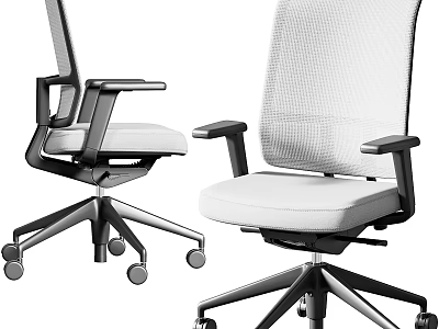 Ergonomic Modern Office Chair With Mesh Back Adjustable Armrests Swivel Casters And Comfortable Seat 3d model