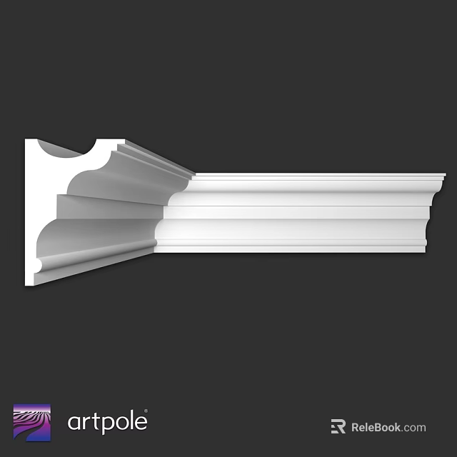 White Decorative Molding With Layered Architectural Design For Interior Decoration 3d model 