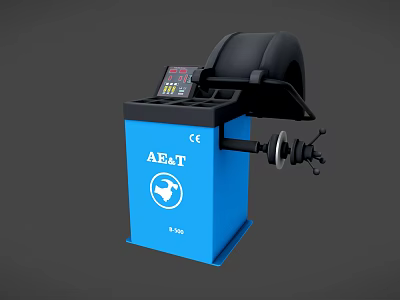 AEAT Blue Tyre Balancer Equipment With Control Panel And CE Certification 3d model