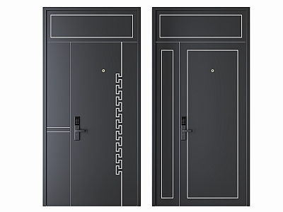 New Chinese style door 3d model