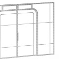 Sliding partition made of metal and glass 3d model