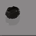 Black Hinged Door With Textured Surface On Light Blue Background