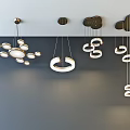 Modern Chandeliers Featuring Circular And Cloud Shaped Designs For Interior Decor 3d model