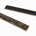 Stone Wood Material Long Black Strip Pieces With Natural Wood Grain Texture