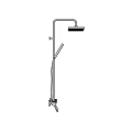 Modern Shower Head System With Fixed Overhead Sprayer Handheld Wand And Adjustable Height Pole