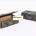 Vintage Military Style Wooden Storage Crates Open And Closed With Metal Latches