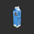 Blue Milk Carton Packaging Design With White Cap Brand Logo And Bottom Label