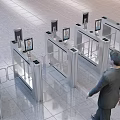 Modern gate machine access control channel gate system 3d model