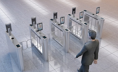 Modern gate machine access control channel gate system 3d model