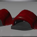Red Textured Slippers with Gray Comfortable Soles for Daily Casual Wear