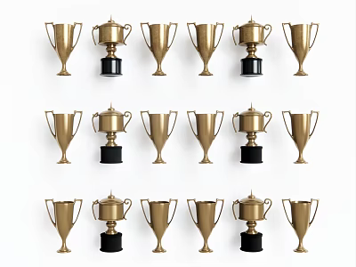 Modern Trophy with Utensils Holy Grail 3d model
