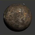 Rusty Iron Ball With Textured Rusted Surface And Vintage Appearance On White Background