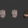 Three Patterned Hair Turbans in Pink and Brown for Daily Use