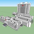 Modern High Rise Building With Surrounding Low Rise Structures And Urban Design
