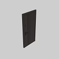 Dark Brown Wooden Swing Door with Vertical Striped Design and Door Handle Lock Hole