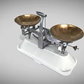Professional Commercial Balance Scale With Brass Pans White Base And Calibration Weights