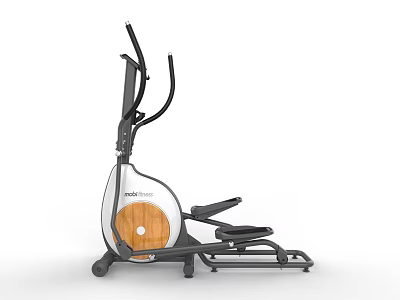 Home Gym Elliptical Trainer Fitness Equipment With Wooden Panel And Ergonomic Design 3d model