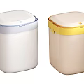 Modern Public Facilities Waste Bins With Different Colors And Lid Design In Indoor Area