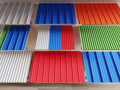Colorful Corrugated Sheet Components With Multiple Colors And Durable Construction Material 3d model