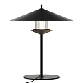 Sleek Modern Black Conical Table Lamp With Grid Structure And Metal Base 3d model