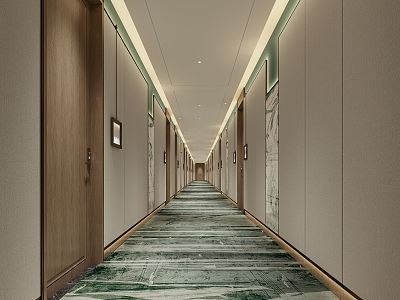 New Chinese Hotel Aisle Hotel Entrance Aisle 3d model