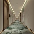 New Chinese Hotel Aisle Hotel Entrance Aisle 3d model