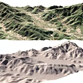 Aerial Planning of Mountain Terrain with Topographic 3D Model and Natural Features